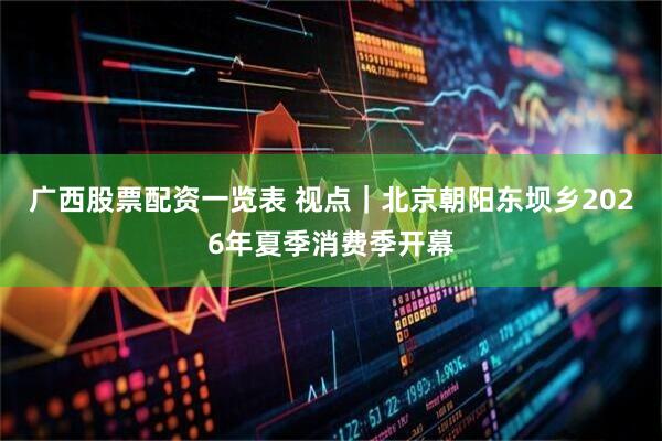 广西股票配资一览表 视点｜北京朝阳东坝乡2026年夏季消费季开幕
